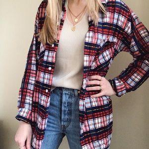 Vintage Plaid Button Up Flannel Shirt in Primary